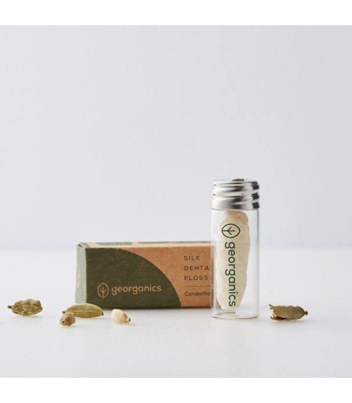GEORGANICS SILK DENTAL FLOSS CANDELILLA WAX