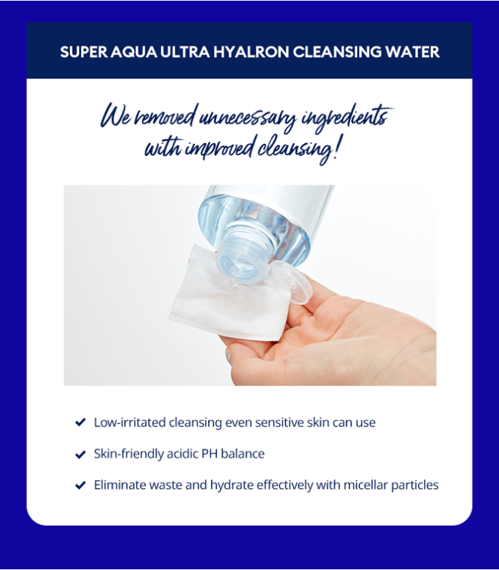 MISSHA SUPER AQUA ULTRA HYALURON MIZELLEN CLEANSING WATER 500ml