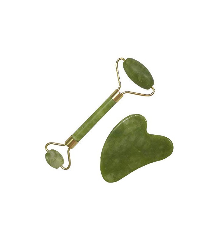 RODILLO DE JADE Y PIEDRA GUA SHA