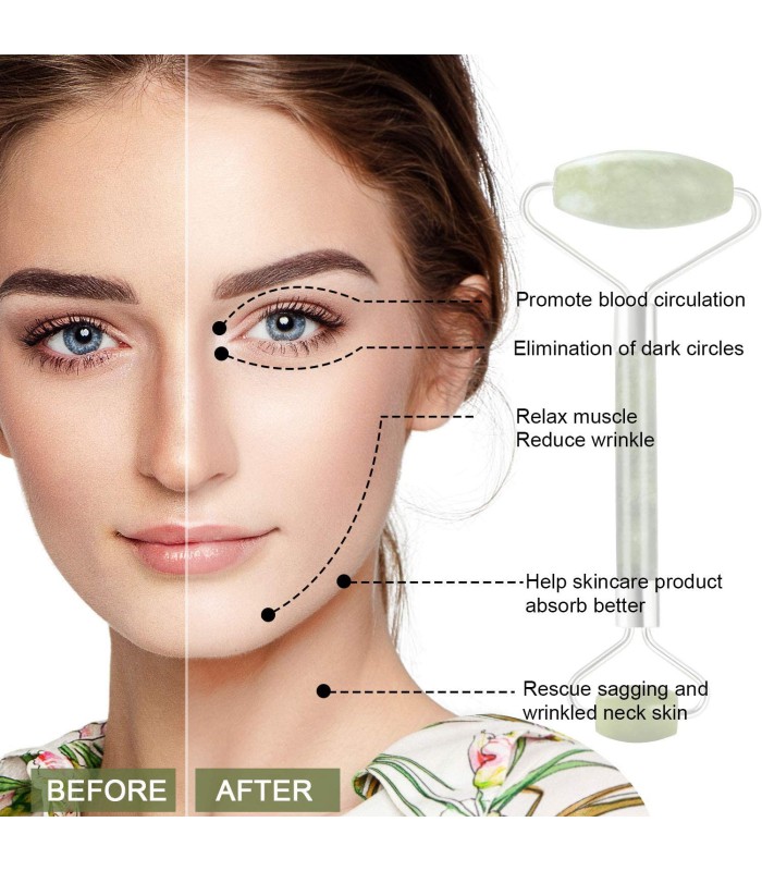 RODILLO DE JADE Y PIEDRA GUA SHA