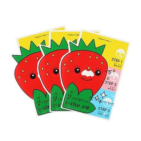 TONY MOLY RUNAWAY STRAWBERRY SEEDS 3 STEP NOSE PACK