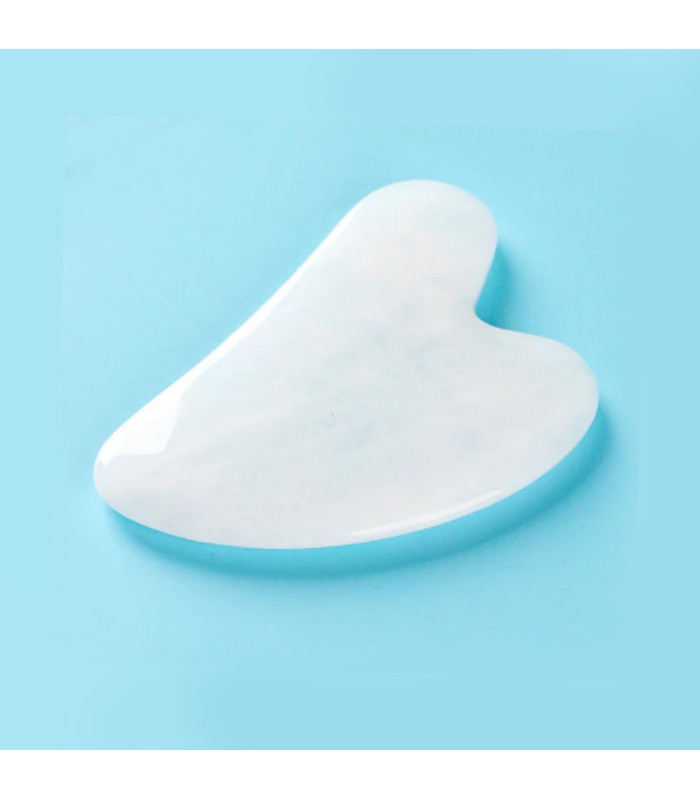GUA SHA, PIEDRA DE MASAJE DE CUARZO BLANCO