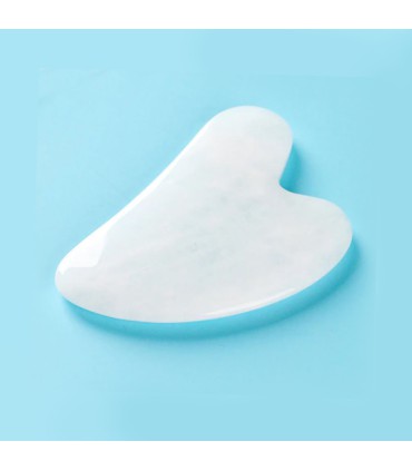 GUA SHA, PIEDRA DE MASAJE DE CUARZO BLANCO