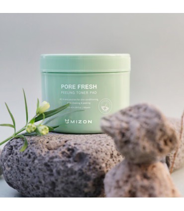 MIZON PORE FRESH PEELING TONER PAD [CALMANTE] 60 PIEZAS