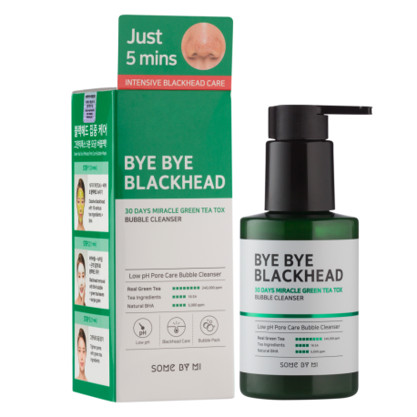 SOME BY MI BYE BYE BLACKHEAD30 DAY MIRACLE GREEN TEA TOX BUBBLE CLEANSER