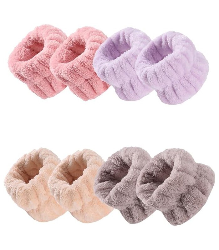 2 MUÑEQUERAS PARA EL LAVADO DEL PELO Y/O CARA COLORES ALEATORIOS