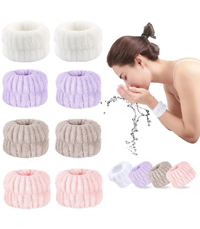 2 MUÑEQUERAS PARA EL LAVADO DEL PELO Y/O CARA COLORES ALEATORIOS