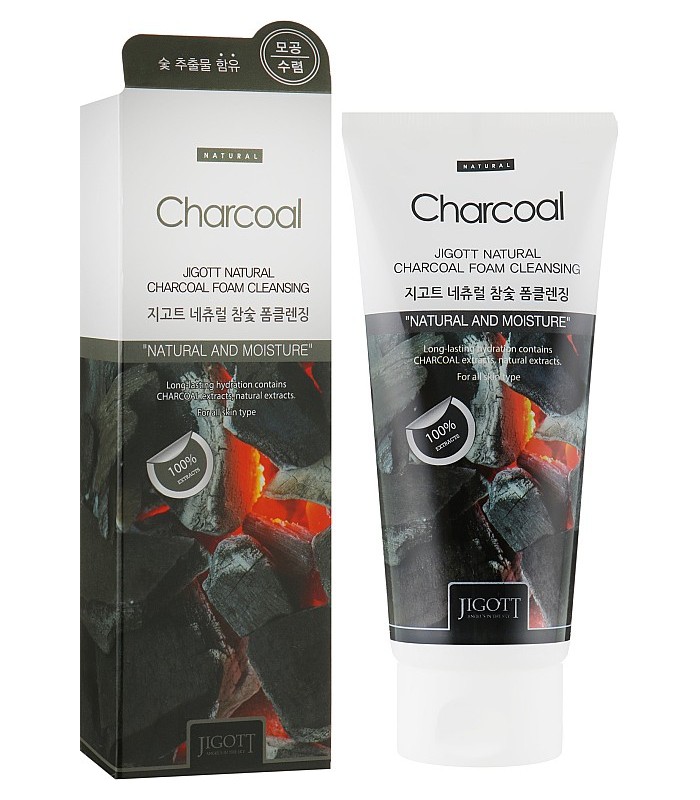 JIGOTT NATURAL CHARCOAL FOAM CLEANSING 180ML