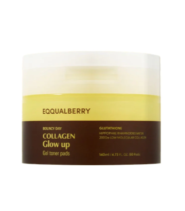 EQQUALBERRY COLLAGEN GLOW UP GEL TONER PADS 140ML 60PADS