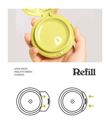 UNLEASHIA REFILL VEGAN HEALTHY GREEN CUSHION 35N TOFFE