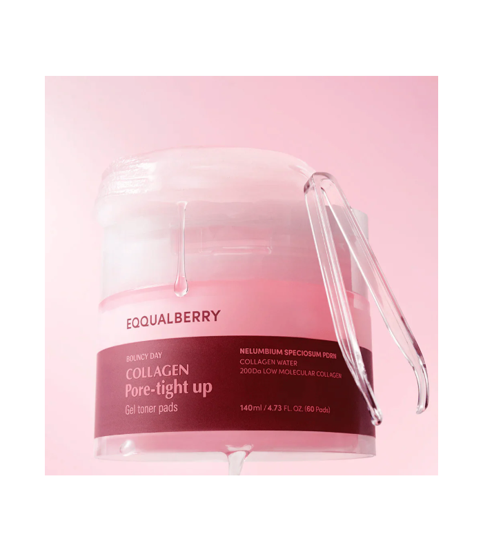 EQQUALBERRY COLLAGEN PORE-TIGHT UP GEL TONER PADS 140ML/60PADS