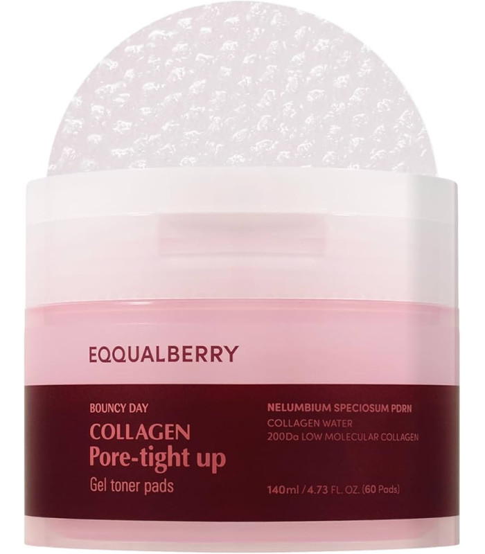 EQQUALBERRY COLLAGEN PORE-TIGHT UP GEL TONER PADS 140ML/60PADS
