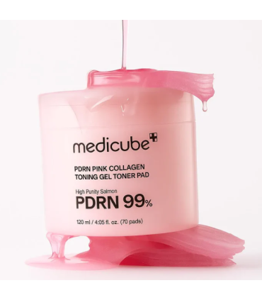 MEDICUBE PDRN PINK COLLAGEN TONING GEL TONER PAD 120ML (70PCS)