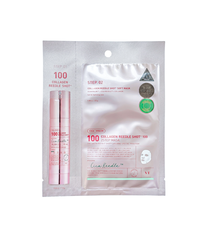 VT COSMETICS COLLAGEN REEDLE SHOT 100 2 STEP MASK 1.5G + 33G