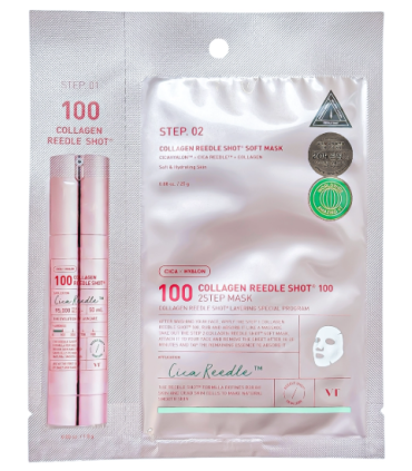 VT COSMETICS COLLAGEN REEDLE SHOT 100 2 STEP MASK 1.5G + 33G