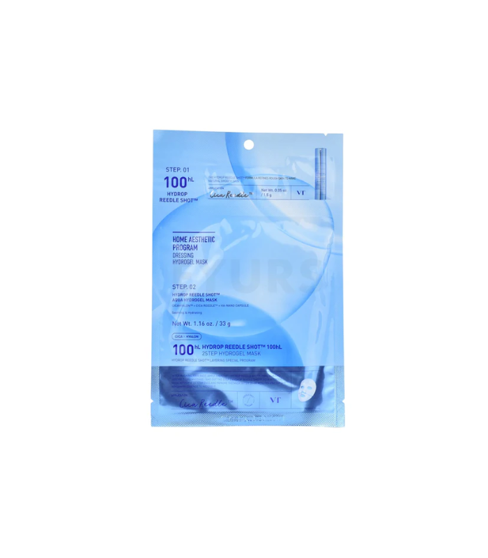 VT COSMETICS HYDROP REEDLE SHOT 100HL 2 STEP HYDROGEL MASK 33G