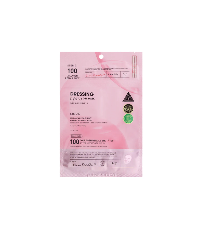 VT COSMETICS COLLAGEN REEDLE SHOT 100 2 STEP HYDROGEL MASK 33G