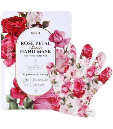 PETITFEE ROSE PETAL SATIN HAND MASK SIGLE USE 1 PIECE