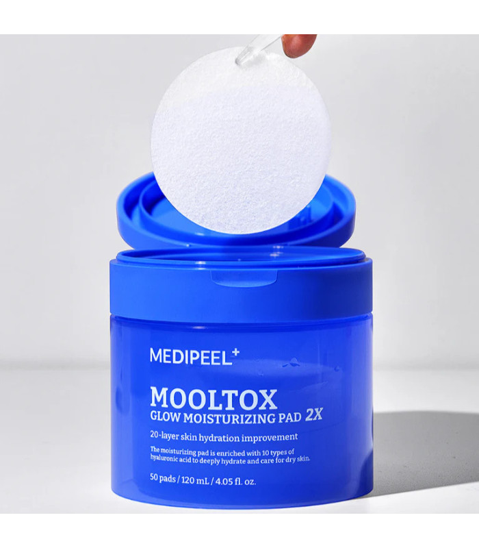 MEDIPEEL MOOLTOX GLOW MOISTURIZING PAD 2X 120ML 50PCS